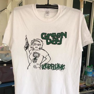 Green Day綠日樂隊短袖T恤男歐美朋克風搖滾教父vintage復古半袖