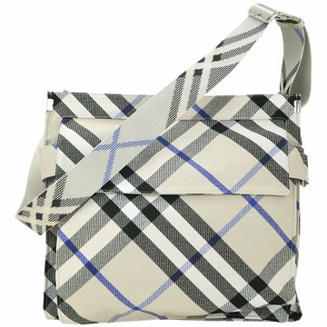 BURBERRY 巴寶莉 中款 Trench 格紋棉混紡肩背托特包(青苔灰)