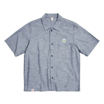 江戶勝男裝｜後刺繡三繡花短袖襯衫