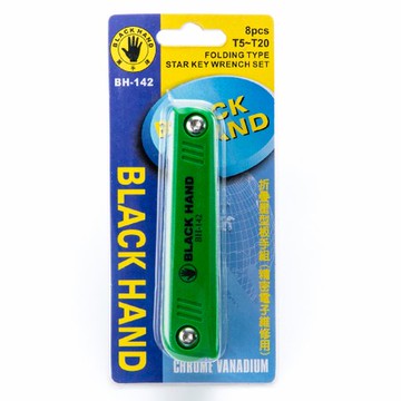 黑手牌 摺疊星型板手組 精密電子維修專用 8支組 T5~T-20BH-142