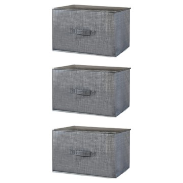 JOSIC 3層櫃摺疊無紡布收納箱 23L 星霧灰 (38 x 25 x 25cm)  3個