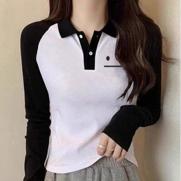 愛依依 長袖T卹 長袖上衣 T恤衫S-2XL新款美式復古風百搭辣妹修身顯瘦T卹-12356.