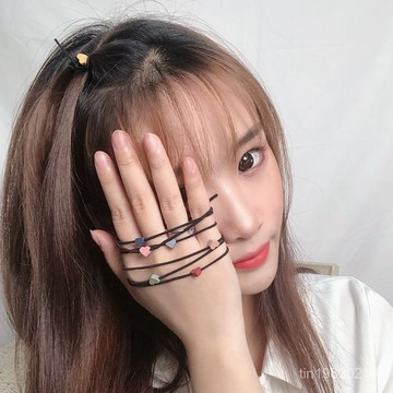 🔥限時下殺🔥【5836人好評】愛心小皮筋送給男朋友情侶髮圈女簡約氣質紮頭髮髮繩手鏈兩用頭繩