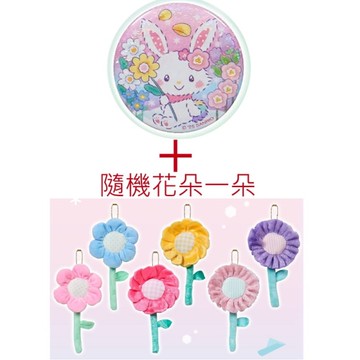 asdfkitty*許願兔徽章+隨機絨毛花朵一朵-日本正版商品
