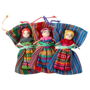 ROMANTIC NOVEMBER 瓜地馬拉毛毛煩惱娃娃 + 收納袋 套組  7.5cm  顏色隨機  3組