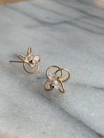 【禮物】 ICE 14K包金赫基蒙水晶耳環 耳針耳夾