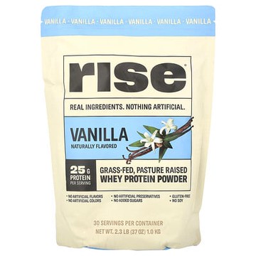 Rise Bar, 乳清蛋白質粉，香草味，2.3 磅（1 千克）