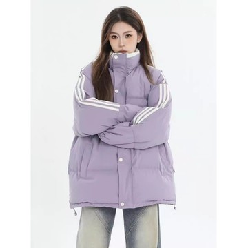 [米蘭精品] 羽絨棉外套夾棉夾克-保暖韓版寬鬆冬季加厚男女外套3色m1ae21