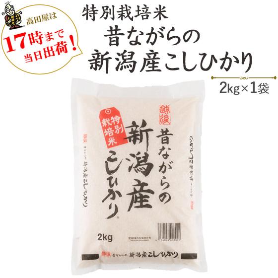 令和５年産　お米 2kg　特別栽培米昔ながらの新潟産こしひかり2kg×1袋 送料無料(一部地域を除く)