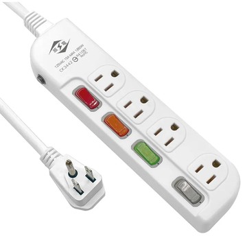 【威電】延長線 CK3442  6尺/9尺過載斷電4開4座3孔電源線組