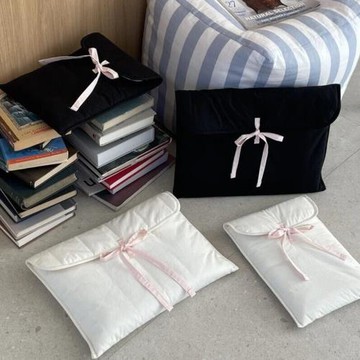 可愛蝴蝶結絲帶筆記本收納包棉質平板電腦內膽包少女絲帶風平板包