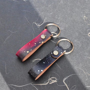 皮革鑰匙圈(綴金銀) X 免費刻字