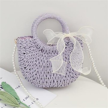 【米蘭精品】現貨+預購 女草編包手提包渡假單肩側背包大容量藤編織包包-糖果色小包3色74ly48