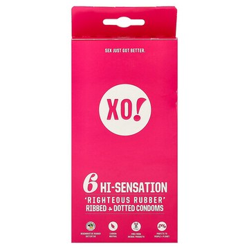 Here We Flo, XO! 特佳橡膠羅紋 + 凸點免孕套，無香型，6 只
