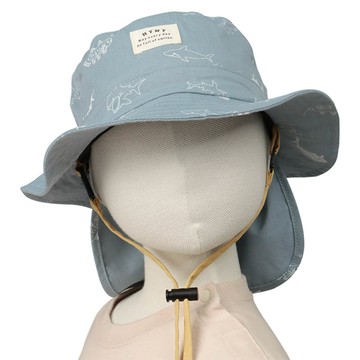 akachan honpo - 漁夫帽-滿版印花吸水速乾-藍色