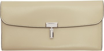 TOTEME 米色 T-Lock Leather 钱包
