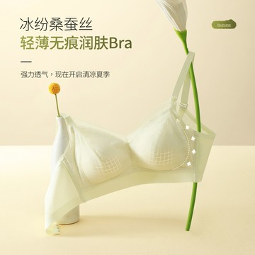 🚀虧本到貨🚀日本🇯🇵輕薄冰爽內衣女桑蠶絲潤膚聚攏杯性感蕾絲舒適調整型無鋼圈文胸罩
