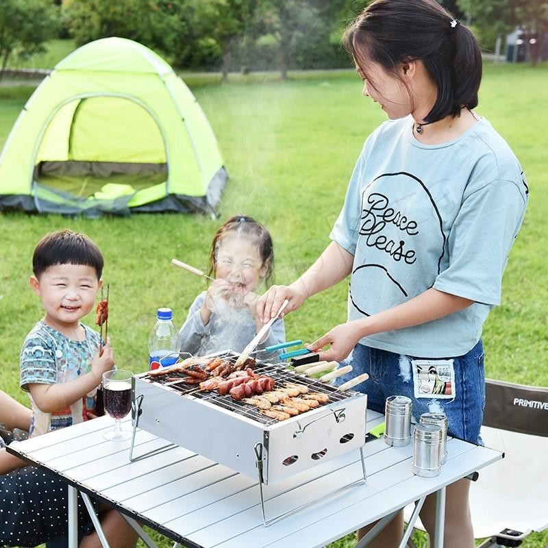 バーベキューコンロ BBQコンロ バーベキュー 卓上型 キャンプ 折り畳み 小型 ステンレス鋼製 2-4人用 軽量 家庭用 アウトドア用品 |  LINEショッピング