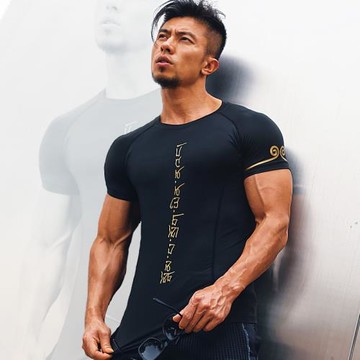 健身衣服套裝運動t恤肌肉背心緊身衣男士兄弟高彈訓練速干衣短袖