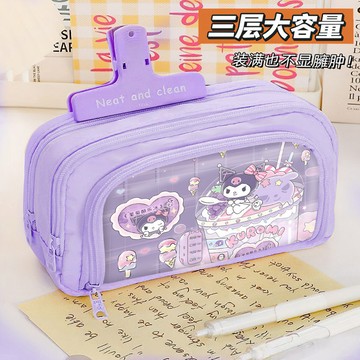 ✨開學必備文具✨三麗鷗庫洛米筆袋玉桂狗美樂蒂女大容量ins初高中生小學生文具盒 MN4D