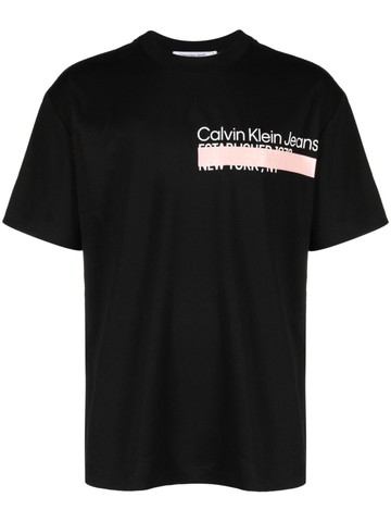 Calvin Klein Jeans - logo-print cotton T-shirt - men - Cotton Slub - XXL - Black