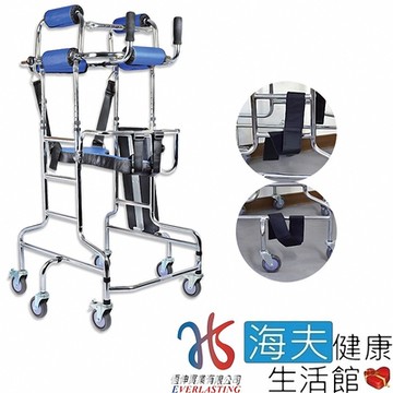 恆伸機械式輪椅 未滅菌 海夫健康生活館 鐵製電鍍帶輪 復健助步器 助行椅 螃蟹車 符合補助款 ER-3106-1