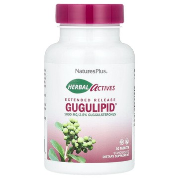 NaturesPlus, Herbal Actives，Gugulipid®，緩釋，1000 毫克，30 片