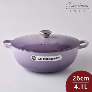 Le Creuset 媽咪鑄鐵鍋 26cm 4.1L 藍鈴紫 法國製 媽咪鍋 湯鍋 (電磁爐 IH爐可用) [美學生活]