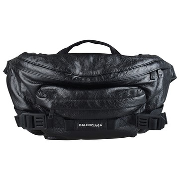 BALENCIAGA 巴黎世家  Army經典標誌小羊皮胸掛腰包(黑)