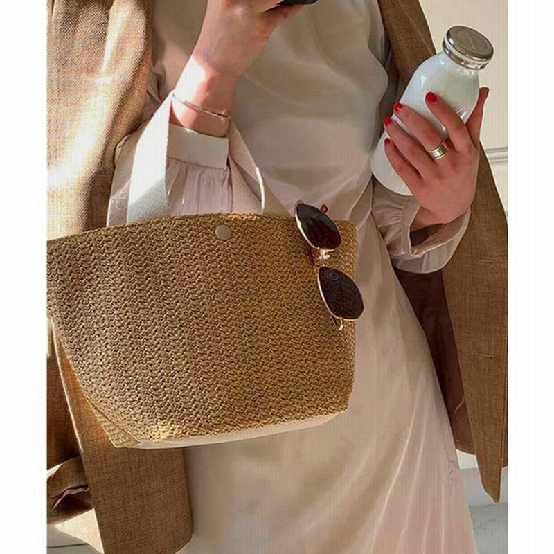 Shopnikoniko シンプル かごバッグ トート 鞄 かばん カバン バッグ ハンドバッグ カゴバッグ ペーパー かわいい おしゃれ トレンド 韓国 レディース ホワイト フリー レディース 通販 Lineポイント最大get Lineショッピング