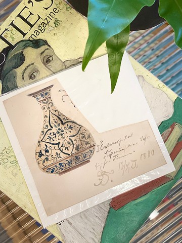 19th century德國瓷器設計手稿 - 1880 Vintage Draft - 古董