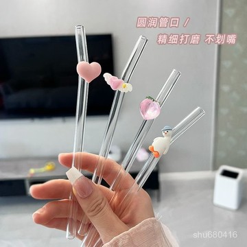 【全店免運 五折秒殺價】透明玻璃吸管ins風彎頭果汁牛奶吸管攪拌棍簡約耐高溫吸管玻璃高品質 食品級