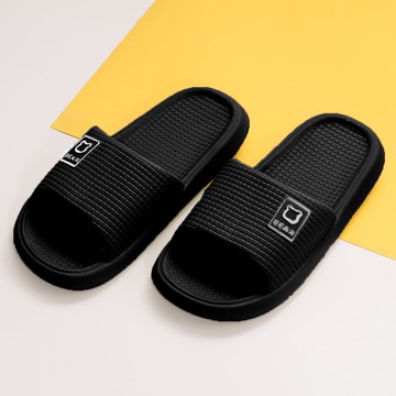 柔和歐風家居拖鞋-黑