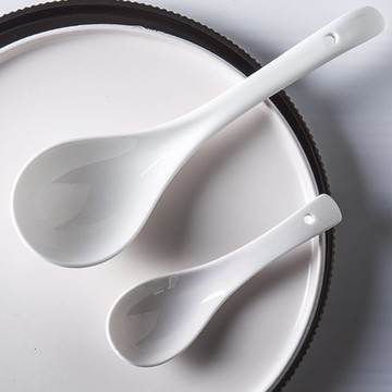 湯勺大號盛湯陶瓷長柄小湯勺家用白色大勺子瓷勺湯匙小號飯勺調羹