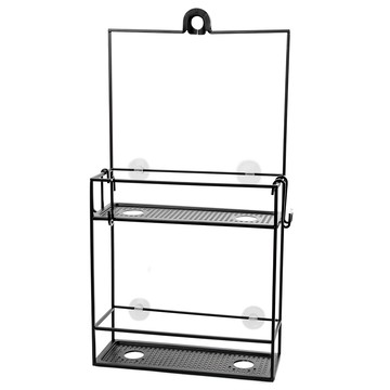 UMBRA 吊掛式雙層浴室置物架 墨黑色 免打孔安裝  1個  610 x 310 x 110mm