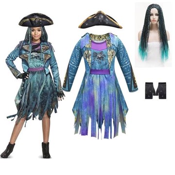 Descendants后裔3女孩烏瑪cosplay萬圣節Mal Bertha表演服+假發