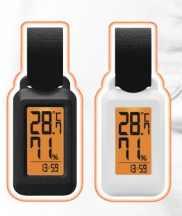 黑色 dretec 攜帶型溫濕度計 5秒測量 溫度計 濕度計 戶外 外出 中暑 隨時掌握溫度 日本代購