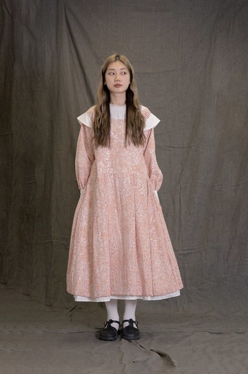 花花透視格子連身裙