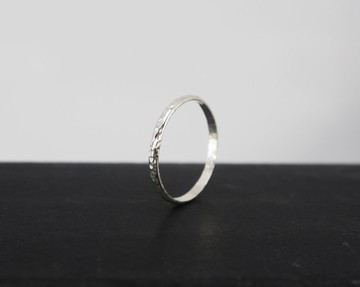 No.252.1 SILK THREAD RING 銀絲線戒 (鎚紋) - 925純銀