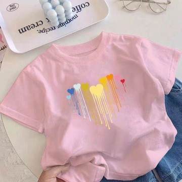 Healthy baby 純棉兒童短袖t恤夏季男童新款女童寶寶半袖夏裝休閒上衣洋氣 女童短袖 儿童短袖 短袖