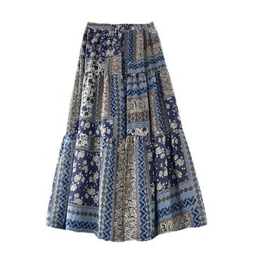 2025新款春夏法設計感小眾高級碎花薄款寬松百搭a字半身裙女290P