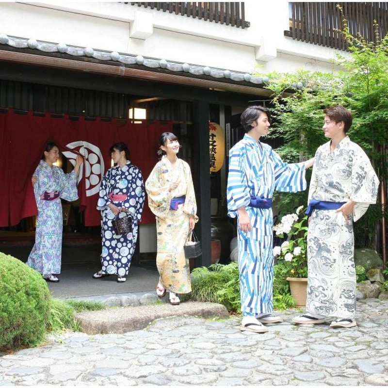 浴衣と帯のセット 紫陽花（あじさい）日本製 旅館浴衣 | LINEショッピング