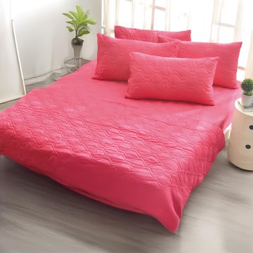 Pure One 日本防蹣抗菌3M防潑水加大床包式保潔墊 186 x 180cm 莓果紅