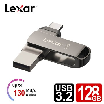 【Lexar 雷克沙】D400 128GB USB 3.2 Type-C 雙頭隨身碟