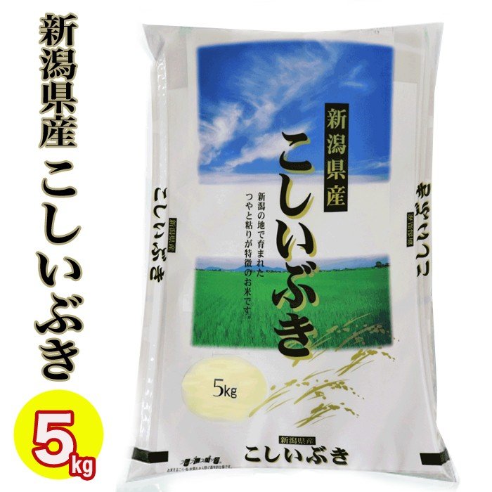 新米 令和５年産 新潟県産こしいぶき 5kg 白米 精米 (新潟産直米)  精米日の新しいお米 新潟米 低温倉庫管理