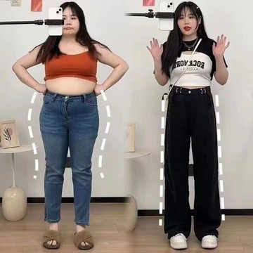S-5XL 大尺碼牛仔褲 直筒褲 闊腿褲 梨形身材黑色闊腿牛仔褲女秋冬大碼遮胯顯瘦寬鬆直筒牛仔褲子