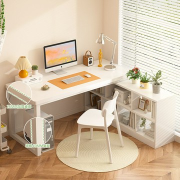 免運/快速出貨 電腦桌臺式家用臥室拐角書桌學生學習寫字臺桌椅組合帶書櫃桌子