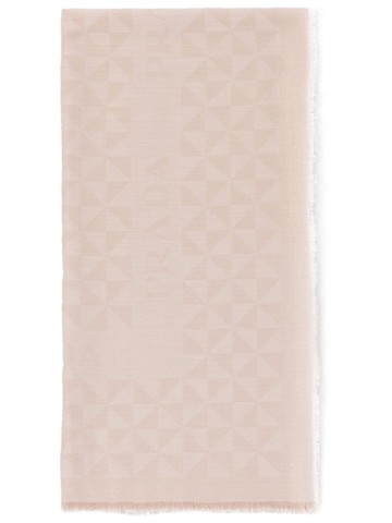 Prada - logo-jacquard scarf - women - Wool/Cashmere/Viscose/Silk/Polyester - One Size - Pink