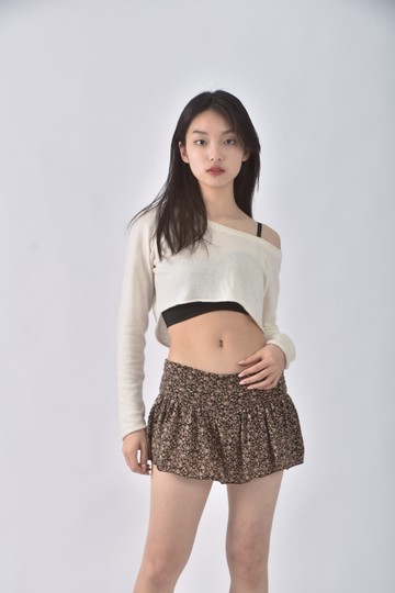 加購優惠(M) 花樣質感棕色短裙