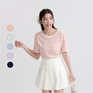 50% Fifty Percent｜質感格紋短袖T恤【期間限定】｜02389810011